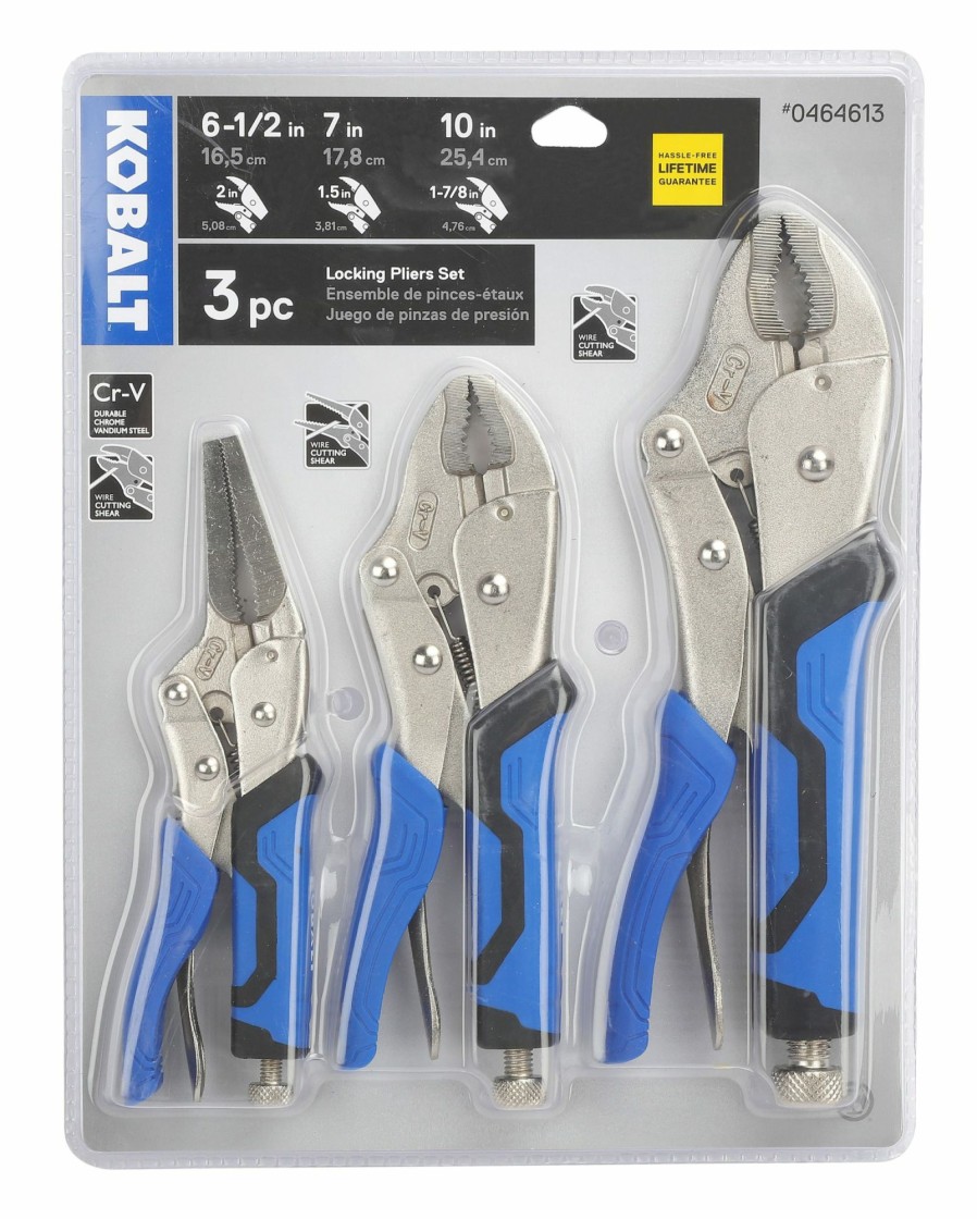 Hand Tools * | Best Pirce Kobalt Plier Sets 3-Pack Locking Plier Set