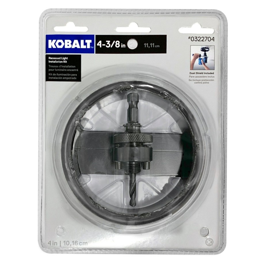 Power Tool Accessories * | Promo Kobalt Hole Saws & Kits 4-3/8-In Carbide-Grit Arbored Recessed Lighting Hole Saw