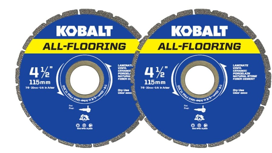 Power Tool Accessories * | Best Deal Kobalt Diamond Saw Blades 2 Pack All Flooring Diamond Blades