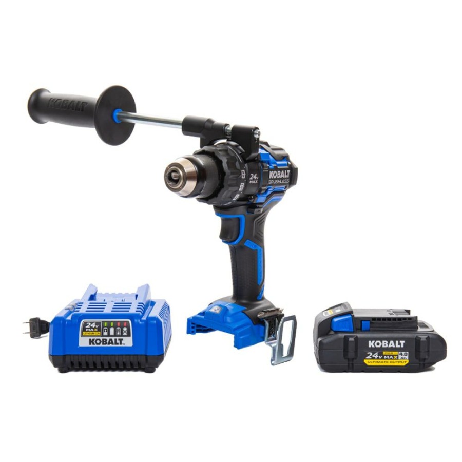 Power Tools * | Wholesale Kobalt Drills 24-Volt Max 1/2-In Brushless Cordless Drill (1-Battery Included And Charger Included)