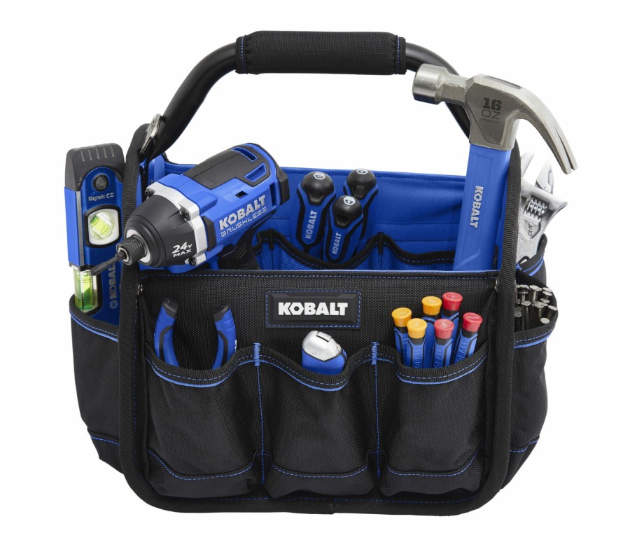 Tool Storage & Work Benches * | Wholesale Kobalt Tool Bags Blue Black Polyester 12-In Tool Tote