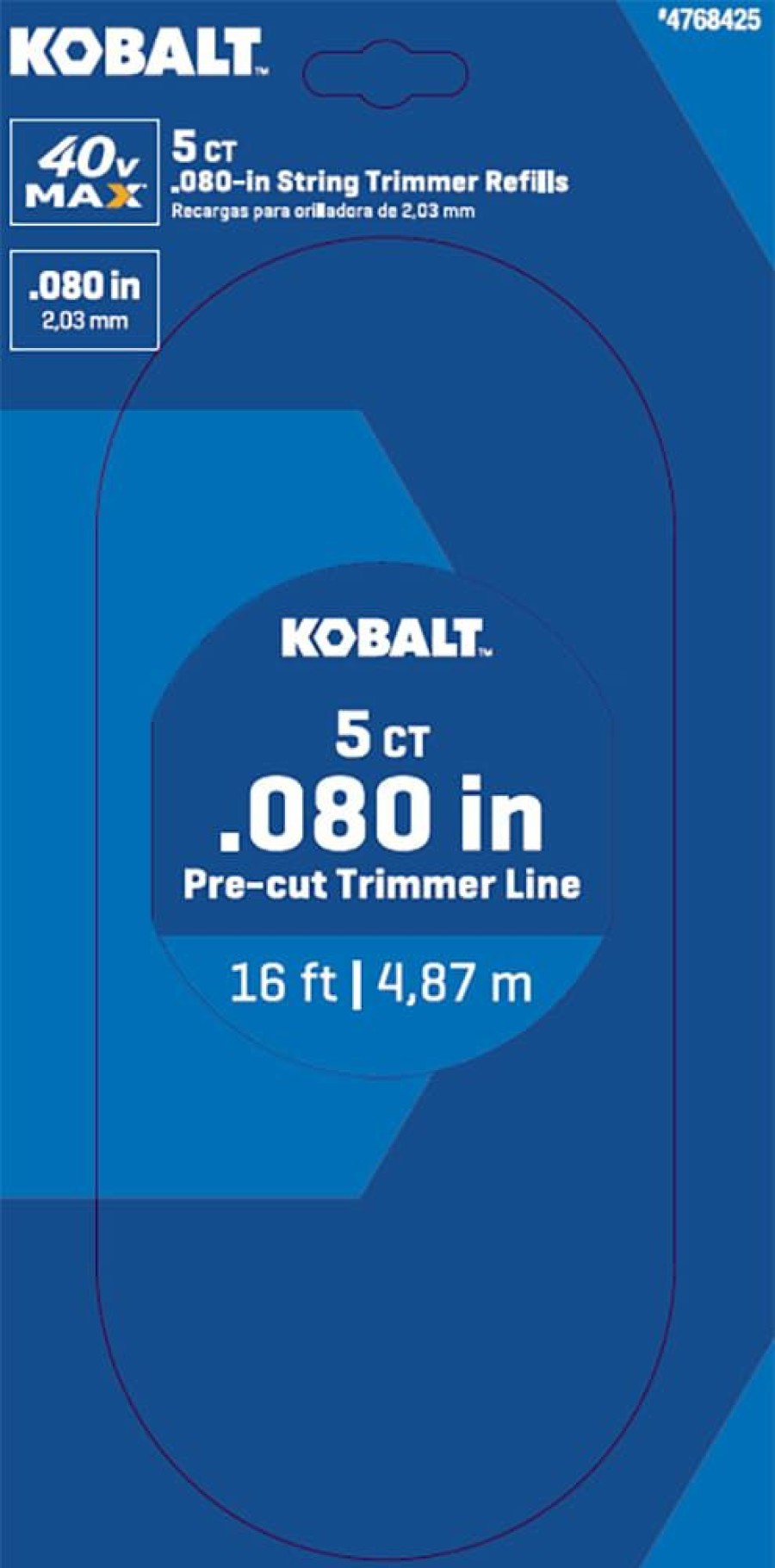 Outdoor Tools & Equipment * | Best Deal Kobalt String Trimmer Line 5-Pack 16-Ft Spool 0.08-In Gen4 Pre-Cut Trimmer Line