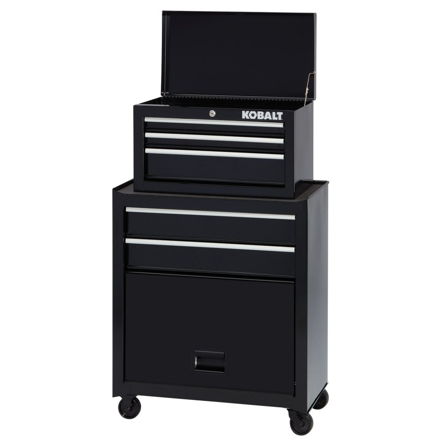 Tool Storage & Work Benches * | Promo Kobalt Top Tool Chests 1000 Series 26.5-In W X 44.25-In H 5-Drawer Steel Tool Chest (Black)