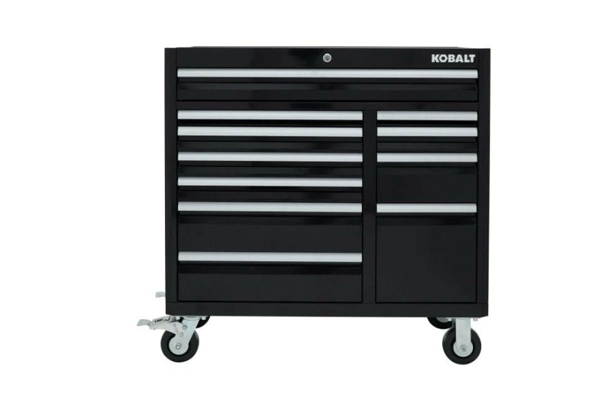 Tool Storage & Work Benches * | Hot Sale Kobalt Bottom Tool Cabinets 3000 Series 41-In W X 41-In H 11-Drawer Steel Rolling Tool Cabinet (Black)