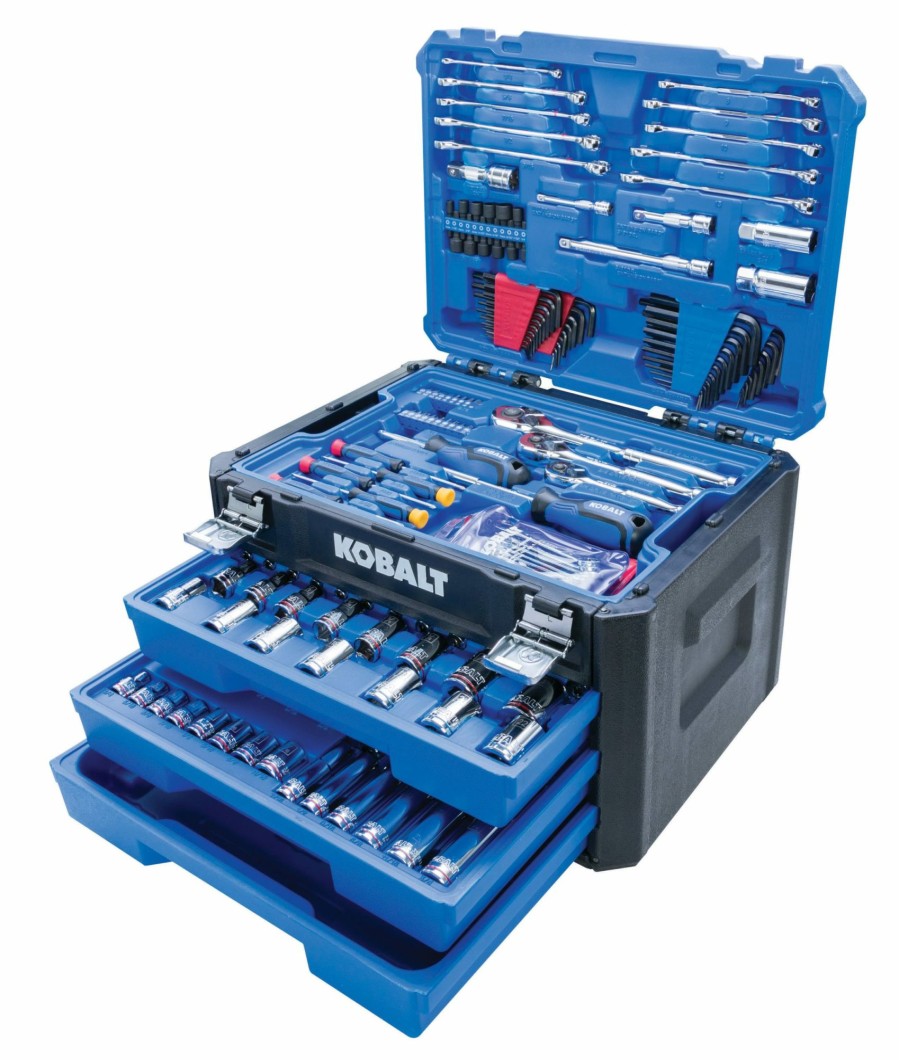 Hand Tools * | Buy Kobalt Mechanics Tool Sets 232-Piece Standard (Sae) And Metric Combination Polished Chrome Mechanics Tool Set (1/4-In; 3/8-In; 1/2-In;)