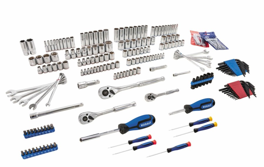 Hand Tools * | Buy Kobalt Mechanics Tool Sets 232-Piece Standard (Sae) And Metric Combination Polished Chrome Mechanics Tool Set (1/4-In; 3/8-In; 1/2-In;)