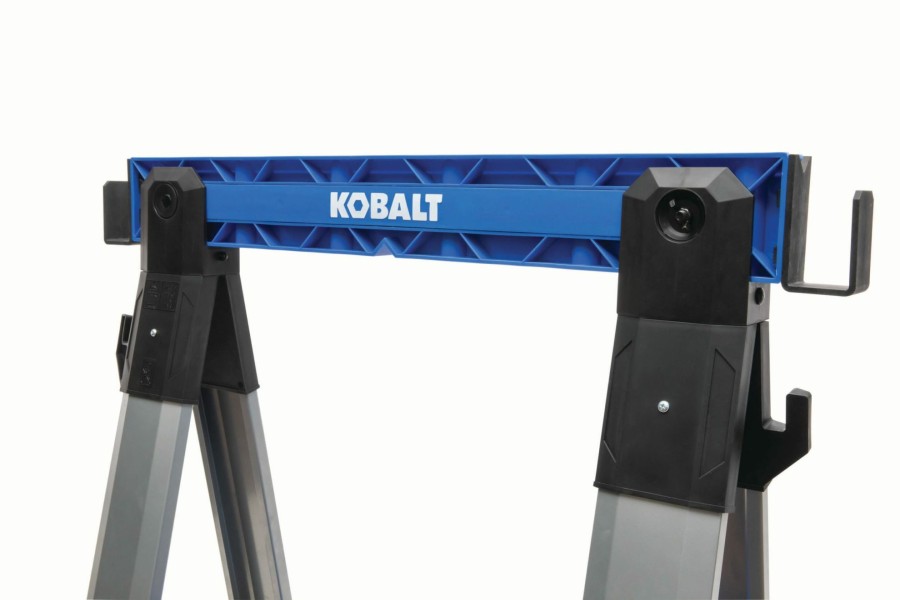 Tool Storage & Work Benches * | Best Reviews Of Kobalt Saw Horses 30.63-In W X 33.5-In H Adjustable Pp And Steel Construction Saw Horse (1000-Lb Capacity)