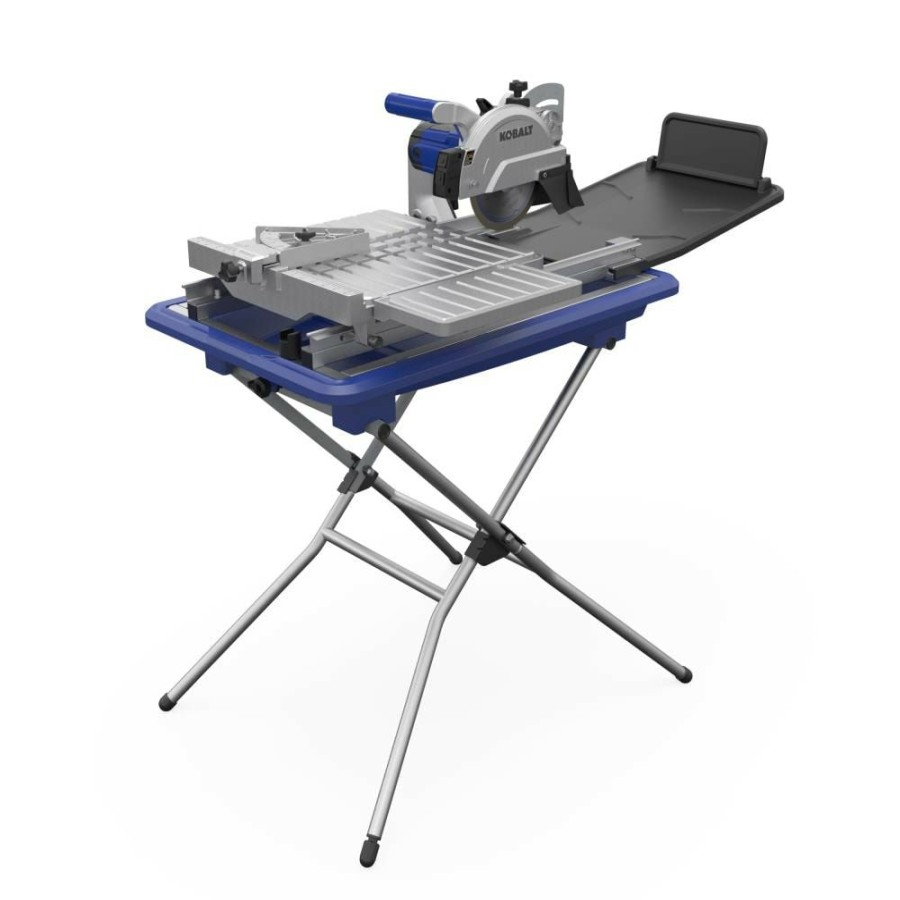 Power Tools * | Best Reviews Of Kobalt Tile Saws 7-In 10-Amp Wet Sliding Table Tile Saw With Stand