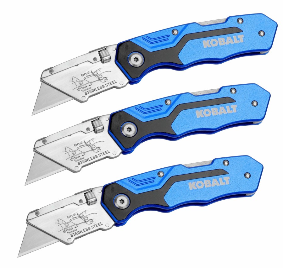 Hand Tools * | Best Reviews Of Kobalt Utility Knives 18Mm 3-Blade Folding Utility Knife