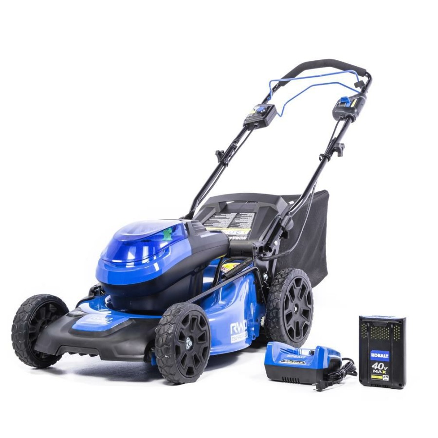 Outdoor Tools & Equipment * | Buy Kobalt Cordless Electric Push Lawn Mowers 40-Volt Max Brushless 20-In Self-Propelled Cordless Electric Lawn Mower 5 Ah (Battery And Charger Included)