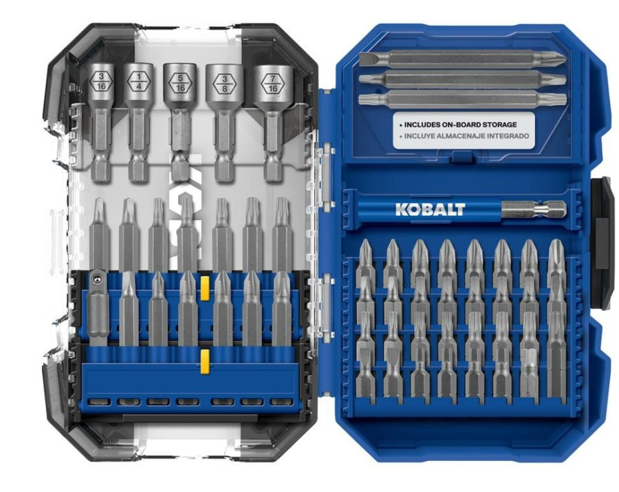 Power Tool Accessories * | Brand New Kobalt Screwdriver Bits 55-Piece Set High-Speed Steel Hex Shank Screwdriver Bit Set