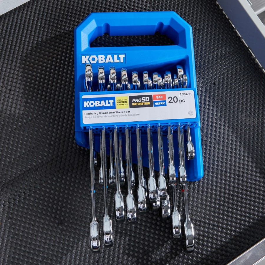 Hand Tools * | Buy Kobalt Ratchet Wrenches & Sets 20-Piece Set 12-Point Standard (Sae) And Metric Combination Ratchet Wrench Set