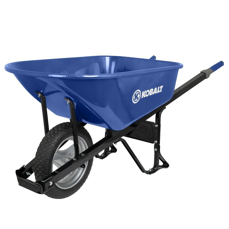 Outdoor Tools & Equipment * | Deals Kobalt Wheelbarrows 6-Cu Ft Steel Wheelbarrow With Flat-Free Tire(S)