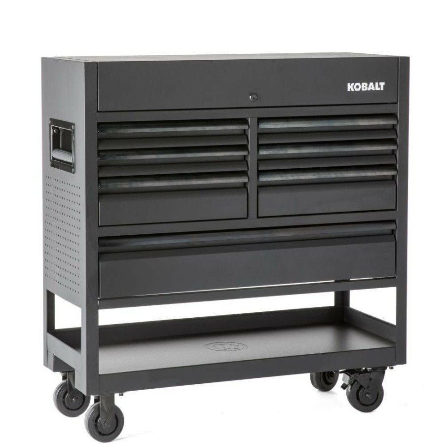 Tool Storage & Work Benches * | Discount Kobalt Bottom Tool Cabinets 3000 Series 45-In W X 47-In H 7-Drawer Steel Rolling Tool Cabinet (Black)