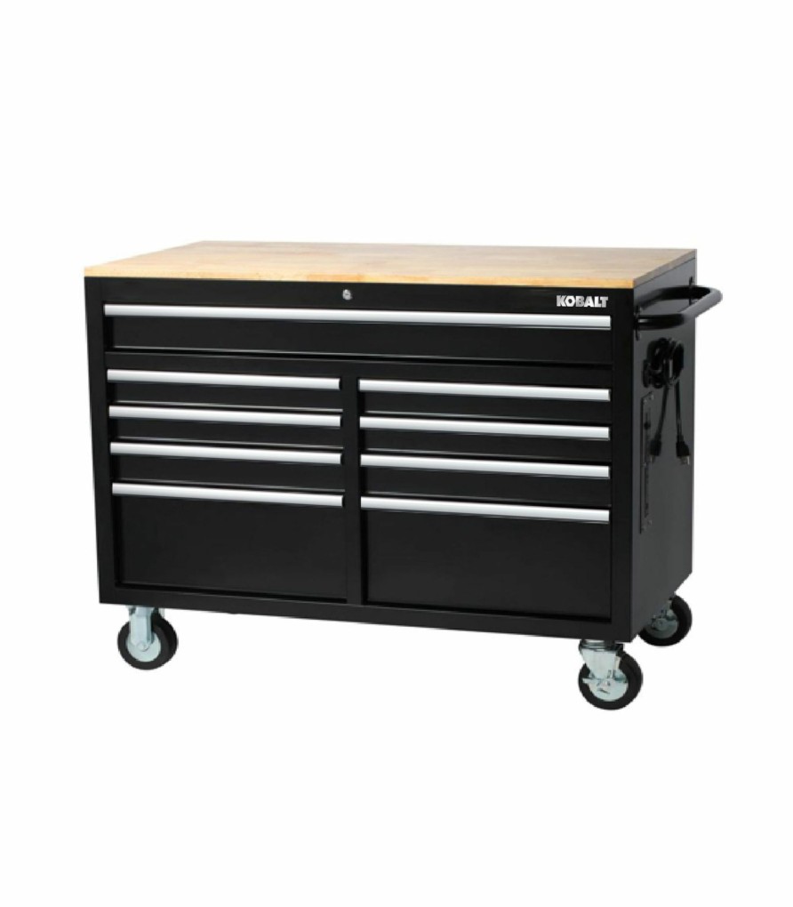 Tool Storage & Work Benches * | Best Deal Kobalt Work Benches 46.1-In W X 37.2-In H 9-Drawer Rubber Work Bench