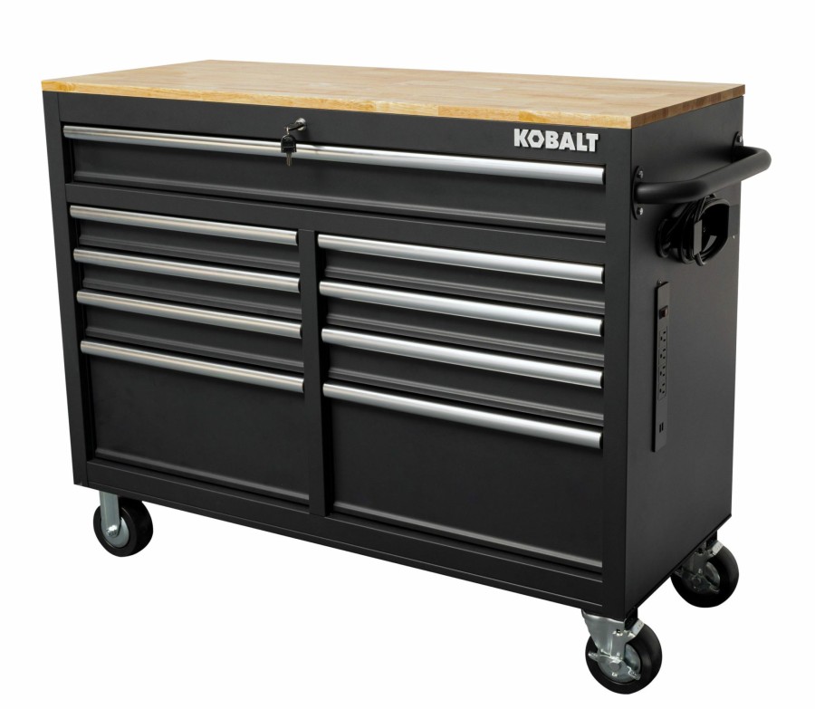 Tool Storage & Work Benches * | Best Deal Kobalt Work Benches 46.1-In W X 37.2-In H 9-Drawer Rubber Work Bench