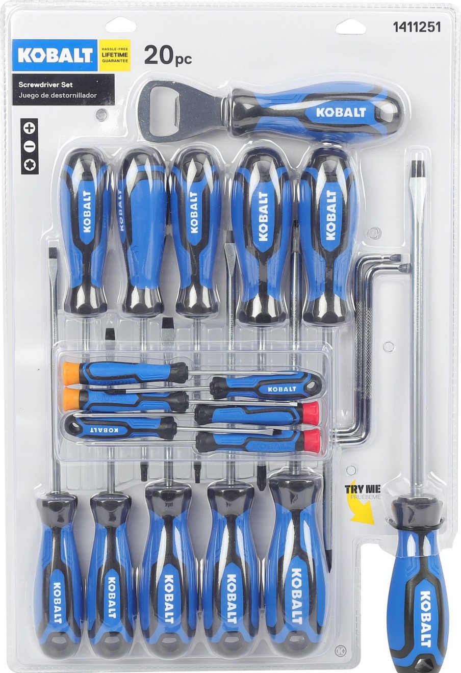 Hand Tools * | Wholesale Kobalt Screwdrivers 20-Piece Plastic Handle Magnetic Assorted Screwdriver Set