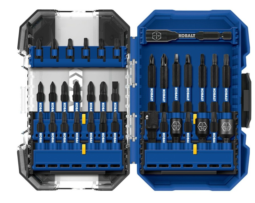 Power Tool Accessories * | Outlet Kobalt Screwdriver Bits Kobalt Xtr Impact Driver Bit Set High-Speed Steel Hex Shank Screwdriver Bit Set (35-Piece)