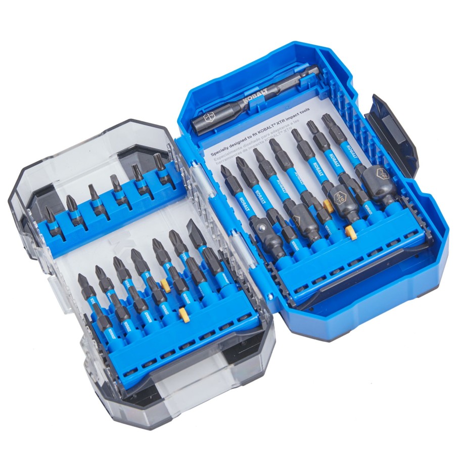 Power Tool Accessories * | Outlet Kobalt Screwdriver Bits Kobalt Xtr Impact Driver Bit Set High-Speed Steel Hex Shank Screwdriver Bit Set (35-Piece)