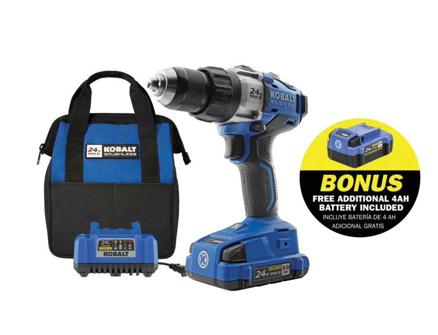 Power Tools * | Best Reviews Of Kobalt Drills 24-Volt Max 1/2-In Brushless Cordless Drill (2-Batteries Included And Charger Included)