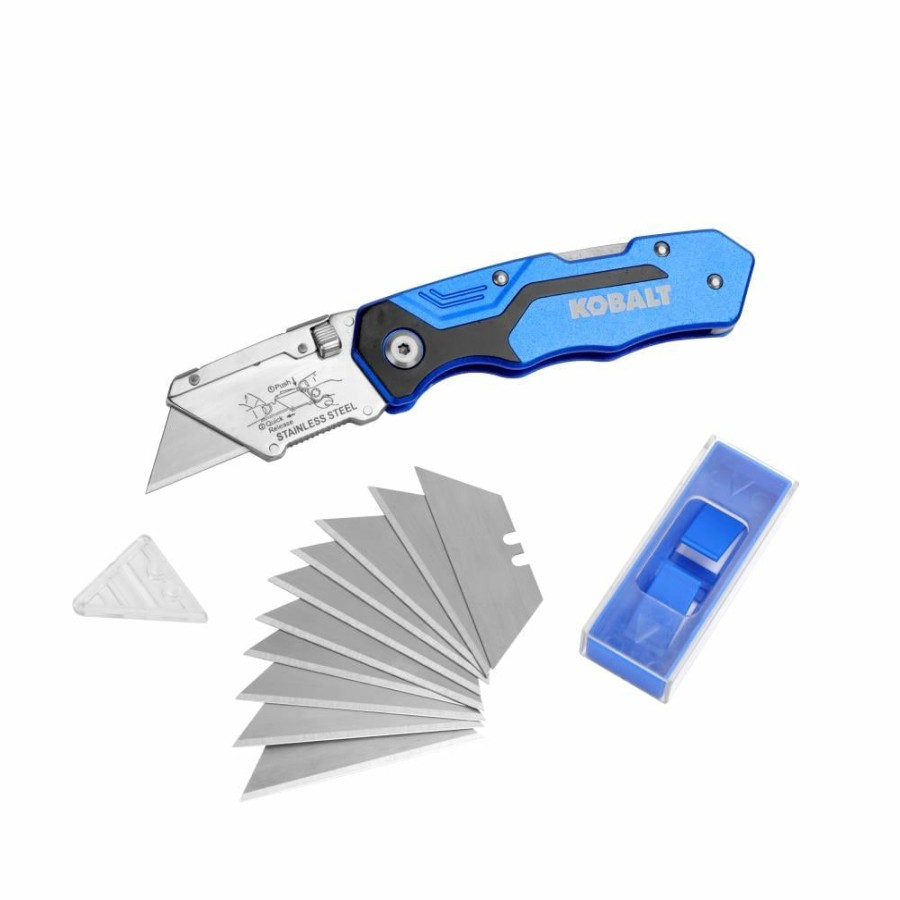 Hand Tools * | Best Reviews Of Kobalt Utility Knives 11-Blade Folding Utility Knife