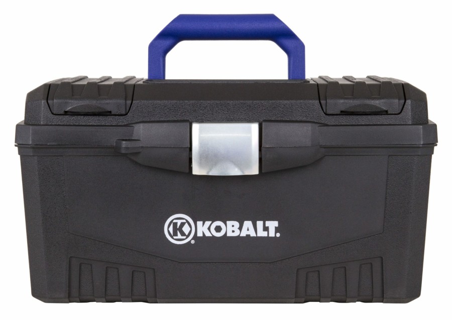 Tool Storage & Work Benches * | Best Pirce Kobalt Portable Tool Boxes 17-In Black Plastic Lockable Tool Box