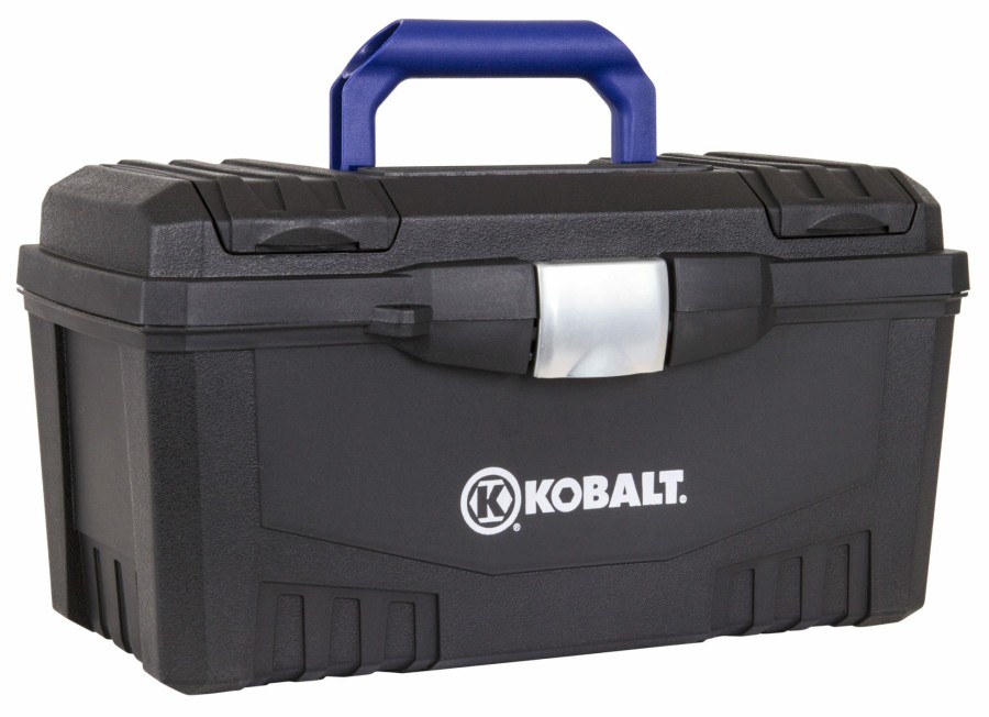 Tool Storage & Work Benches * | Best Pirce Kobalt Portable Tool Boxes 17-In Black Plastic Lockable Tool Box