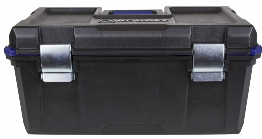 Tool Storage & Work Benches * | Cheap Kobalt Portable Tool Boxes Zerust 22-In Black Plastic Lockable Tool Box