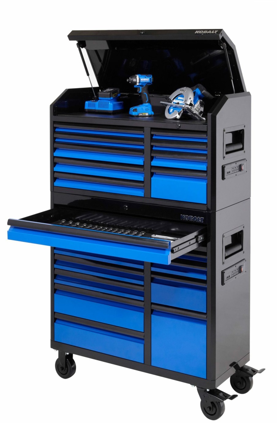 Tool Storage & Work Benches * | Wholesale Kobalt Top Tool Chests 3000 Series 41-In W X 22.5-In H 9-Drawer Steel Tool Chest (Black)