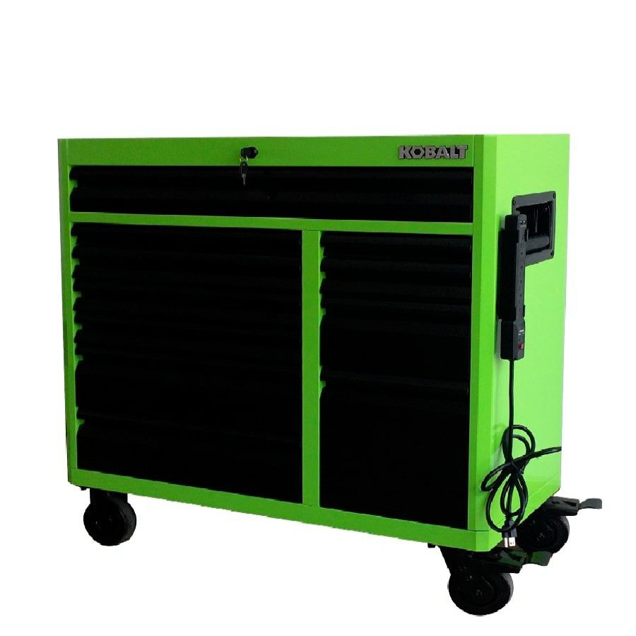 Tool Storage & Work Benches * | Buy Kobalt Bottom Tool Cabinets 41-In W X 41-In H 11-Drawer Steel Rolling Tool Cabinet (Green)