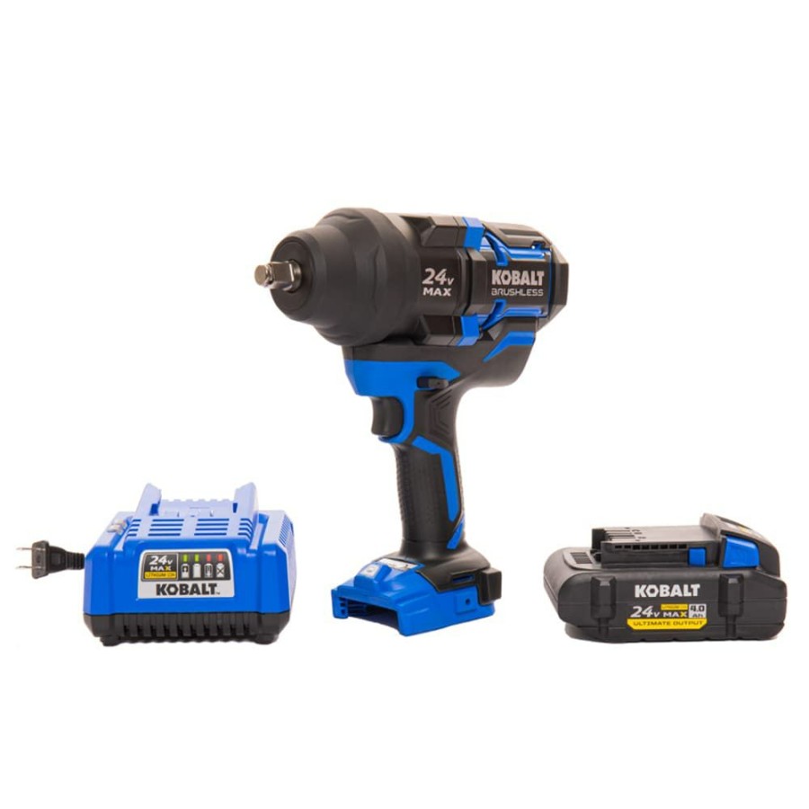 Power Tools * | Best Sale Kobalt Impact Wrenches 24-Volt Xtr Variable Speed Brushless 1/2-In Drive Cordless Impact Wrench (1-Battery Included)