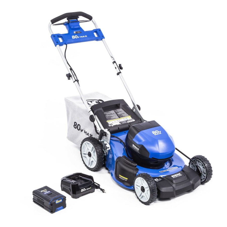 Outdoor Tools & Equipment * | Best Sale Kobalt Cordless Electric Push Lawn Mowers 80-Volt Max Brushless 21-In Self-Propelled Cordless Electric Lawn Mower 6 Ah (Battery And Charger Included)