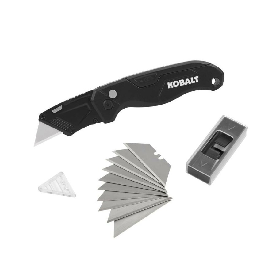 Hand Tools * | Discount Kobalt Utility Knives Speed Release 10-Blade Folding Utility Knife With On Tool Blade Storage