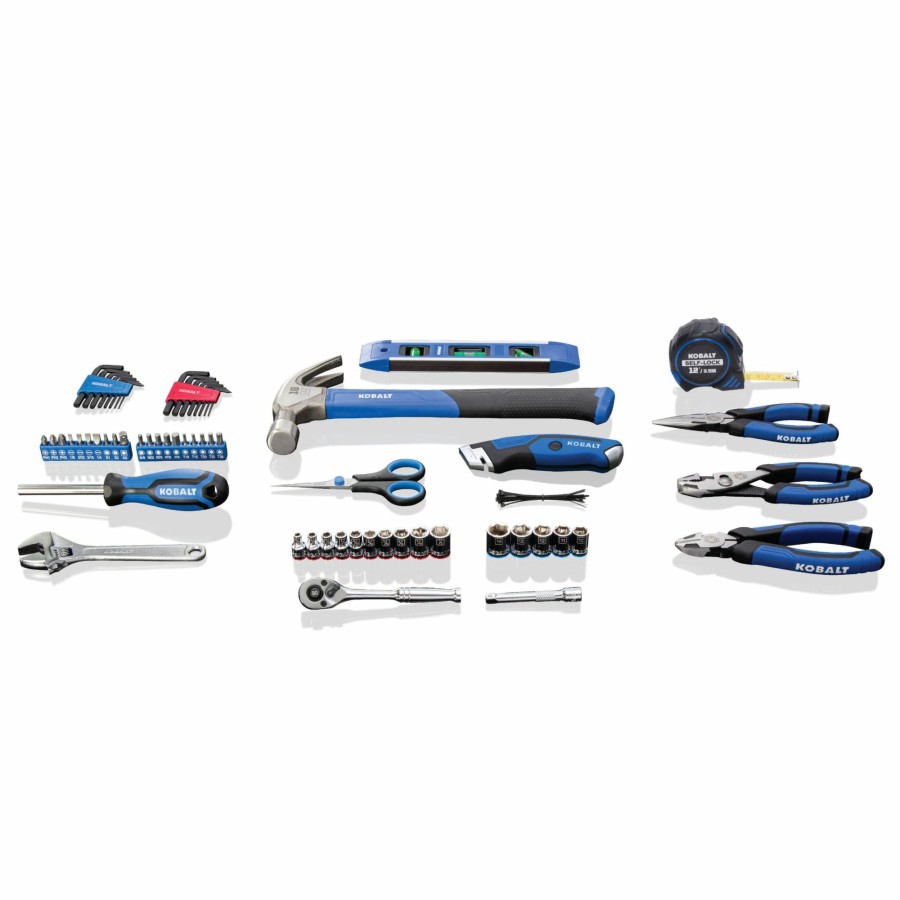 Hand Tools * | Coupon Kobalt Household Tool Sets 73 Piece Home Owner'S Tool Kit With Folding Case