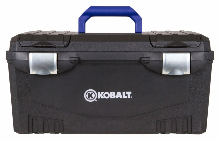 Tool Storage & Work Benches * | Best Pirce Kobalt Portable Tool Boxes 20-In Black Plastic Lockable Tool Box