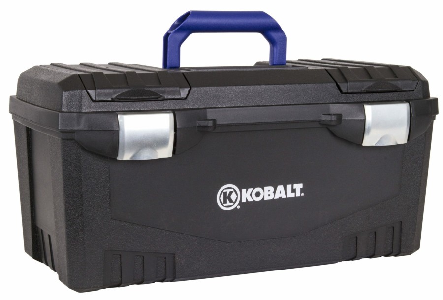 Tool Storage & Work Benches * | Best Pirce Kobalt Portable Tool Boxes 20-In Black Plastic Lockable Tool Box