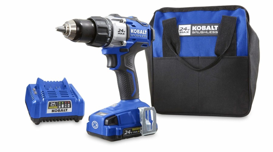 Power Tools * | Best Reviews Of Kobalt Drills 24-Volt Max 1/2-In Brushless Cordless Drill (1-Battery Included And Charger Included)