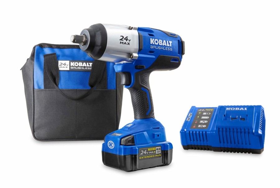 Power Tools * | Best Deal Kobalt Impact Wrenches 24-Volt Max Variable Speed Brushless 1/2-In Drive Cordless Impact Wrench (1-Battery Included)