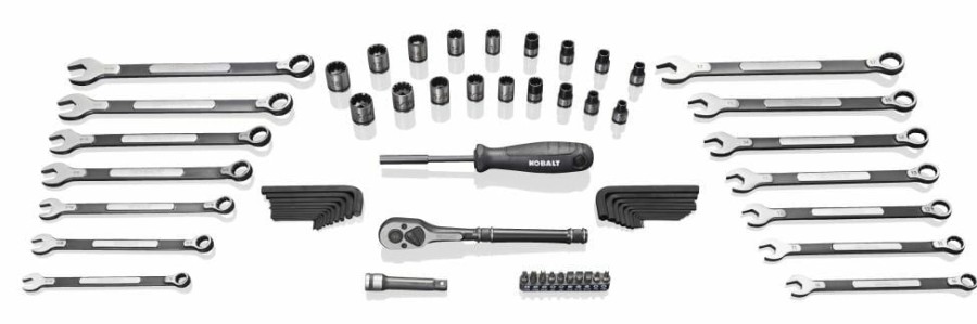 Hand Tools * | New Kobalt Mechanics Tool Sets Universal 67-Piece Standard (Sae) And Metric Combination Matte Mechanics Tool Set (3/8-In)