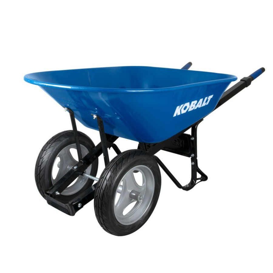 Outdoor Tools & Equipment * | Coupon Kobalt Wheelbarrows 7-Cu Ft Steel Wheelbarrow With Flat-Free Tire