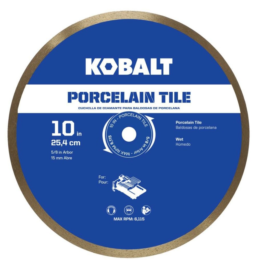 Power Tool Accessories * | Hot Sale Kobalt Diamond Saw Blades 10-In Wet Porcelain Tile Diamond Saw Blade