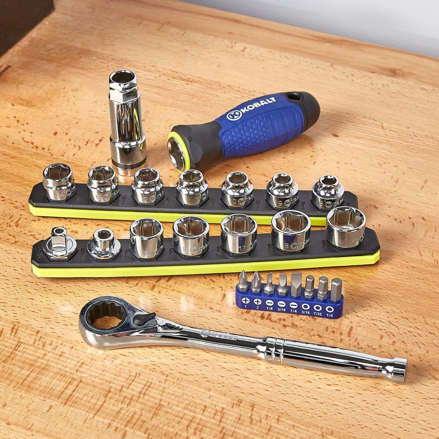 Hand Tools * | Best Reviews Of Kobalt Pass-Through Sockets & Sets Xtreme Access 25-Piece 3/8-In Drive Set