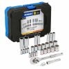 Hand Tools * | Top 10 Kobalt Mechanics Tool Sets 30-Piece Standard (Sae) And Metric Combination Polished Chrome Mechanics Tool Set (3/8-In;)