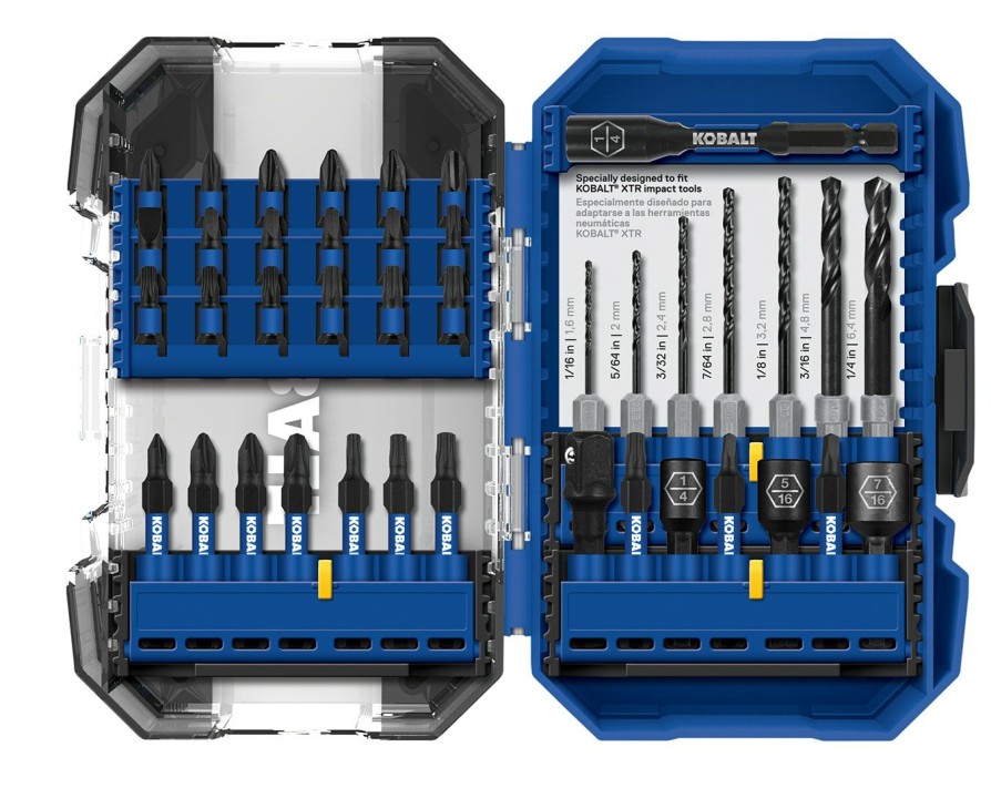 Power Tool Accessories * | Outlet Kobalt Screwdriver Bits Xtr Impact Set High-Speed Steel Hex Shank Screwdriver Bit Set (40-Piece)