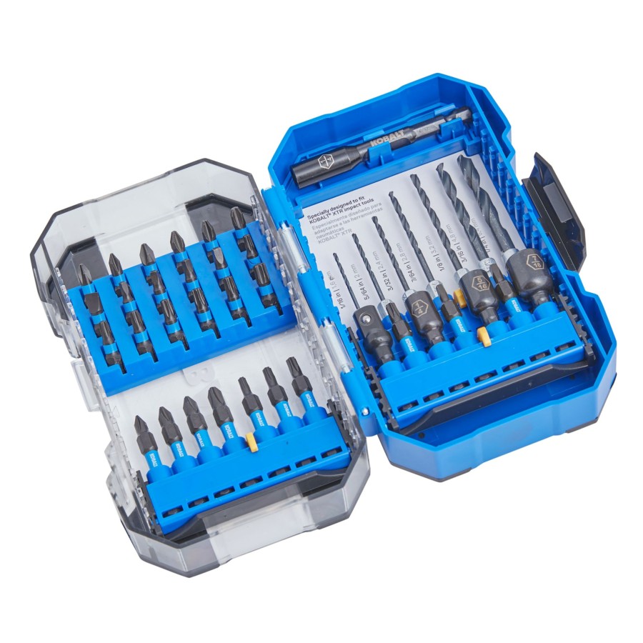 Power Tool Accessories * | Outlet Kobalt Screwdriver Bits Xtr Impact Set High-Speed Steel Hex Shank Screwdriver Bit Set (40-Piece)