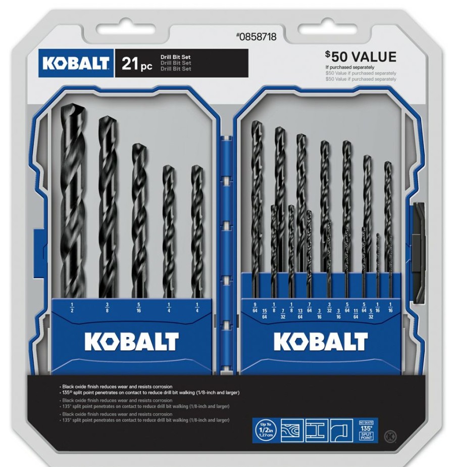 Power Tool Accessories * | Best Sale Kobalt Screwdriver Bits Set High-Speed Steel Round Shank Screwdriver Bit Set (21-Piece)