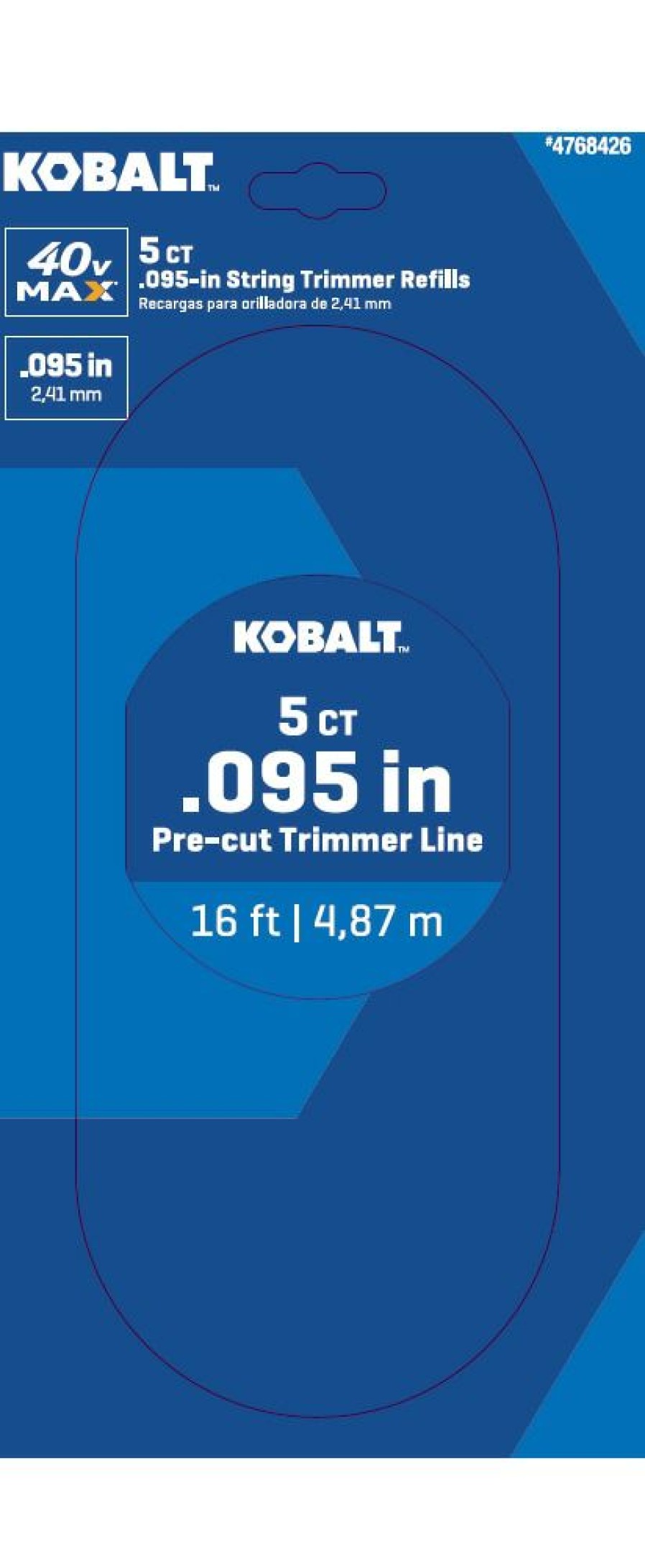 Outdoor Tools & Equipment * | Top 10 Kobalt String Trimmer Line 5-Pack 16-Ft Spool 0.095-In Gen4 Pre-Cut Trimmer Line