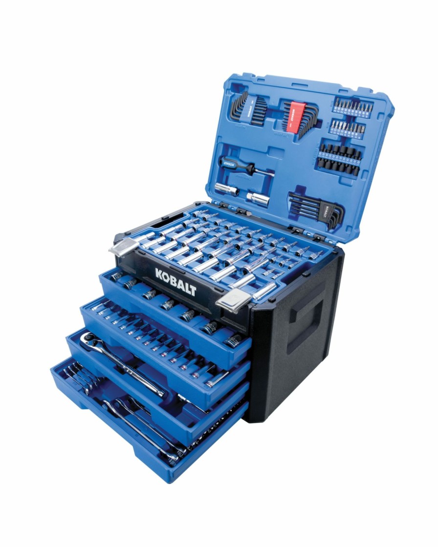 Hand Tools * | Coupon Kobalt Mechanics Tool Sets 250-Piece Standard (Sae) And Metric Combination Polished Chrome Mechanics Tool Set (1/4-In; 3/8-In)