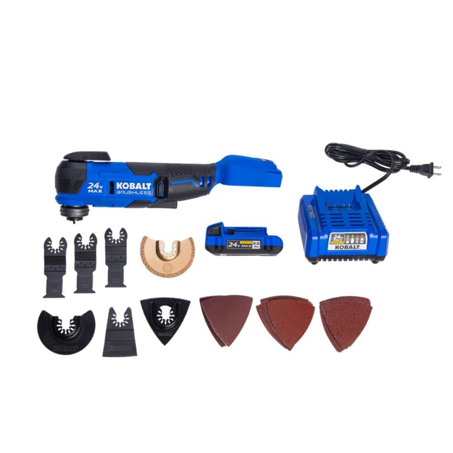 Power Tools * | Best Sale Kobalt Oscillating Tool Kits 17-Piece Brushless 24-Volt Max Variable Speed Oscillating Multi-Tool Kit With Soft Case (1-Battery Included)