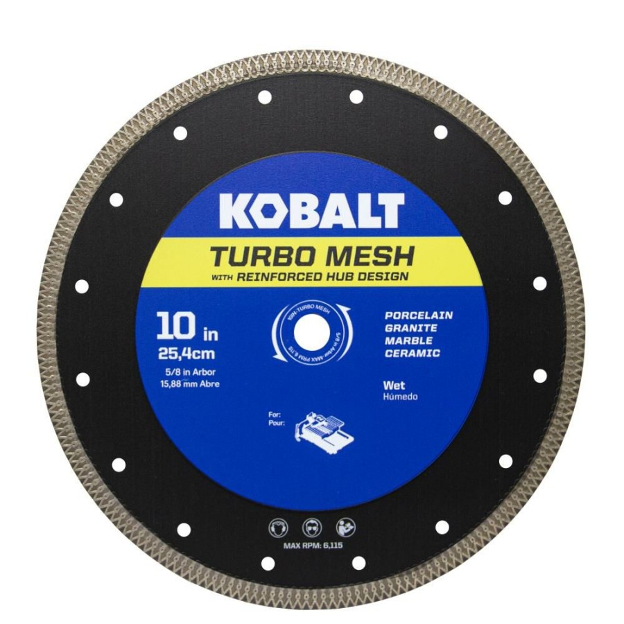 Power Tool Accessories * | Best Pirce Kobalt Diamond Saw Blades 10-In Turbo Mesh Diamond Blade